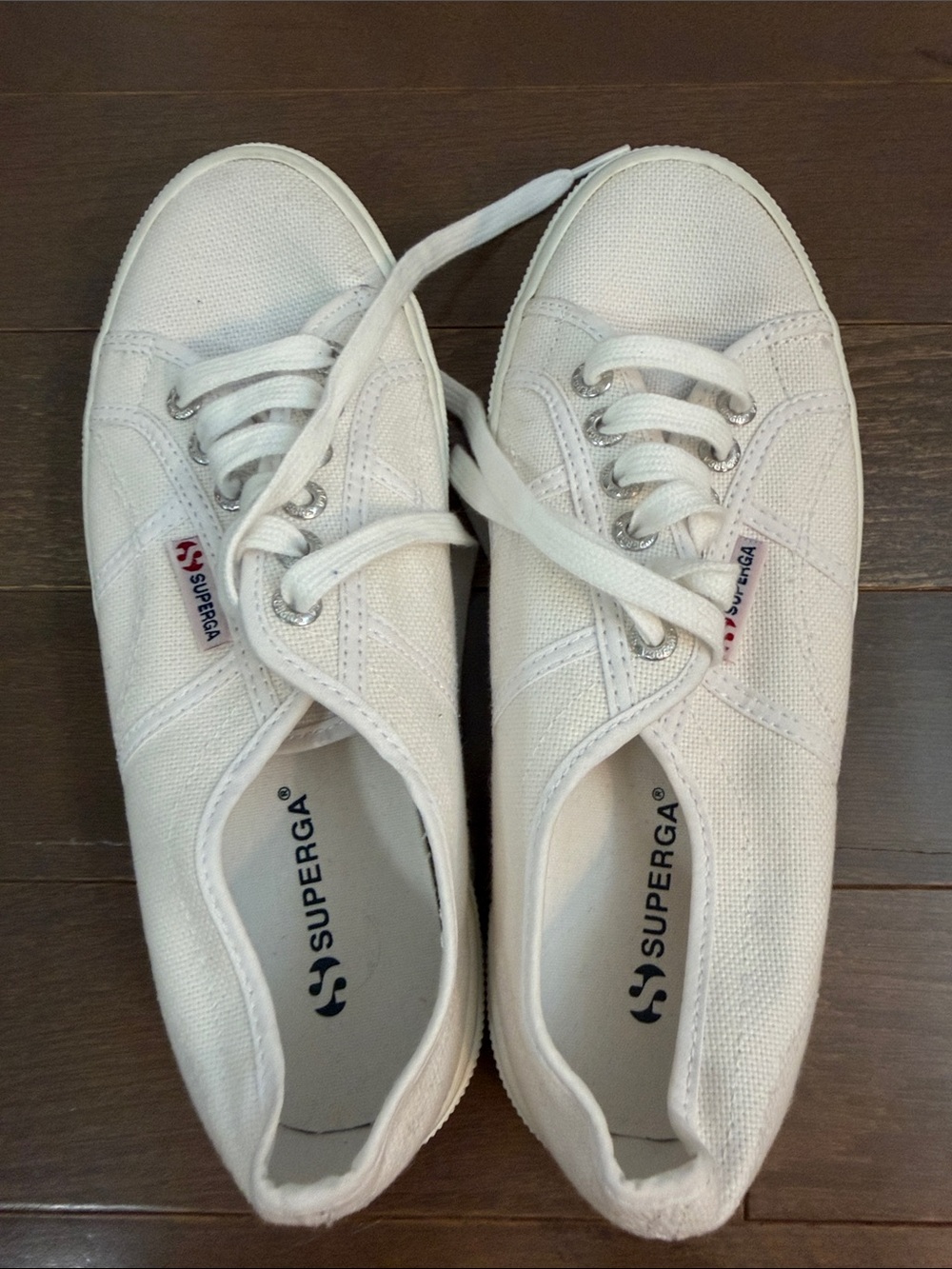 Superga White Low-Top Canvas Sneakers - Picture 6 of 7